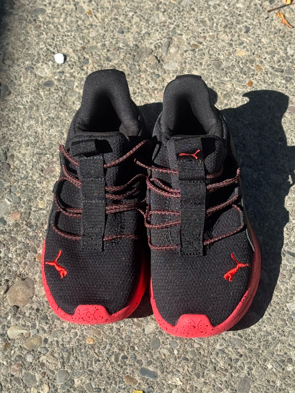 Puma - Red and Black Kids Slip On Shoes - Size 13C